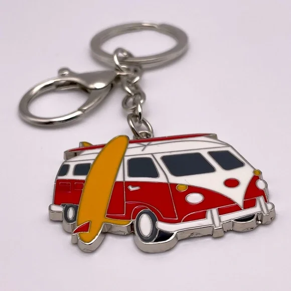 SURF’S UP | Red VW Bus | Bag Charm | Keychain (Brand New!) ✨ - Picture 4 of 11